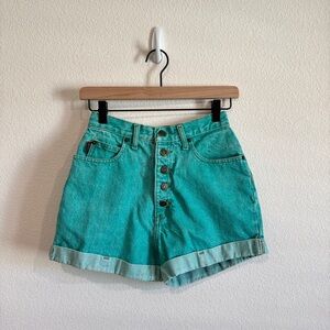 Vintage lei High-Waisted Cuffed Jean Shorts